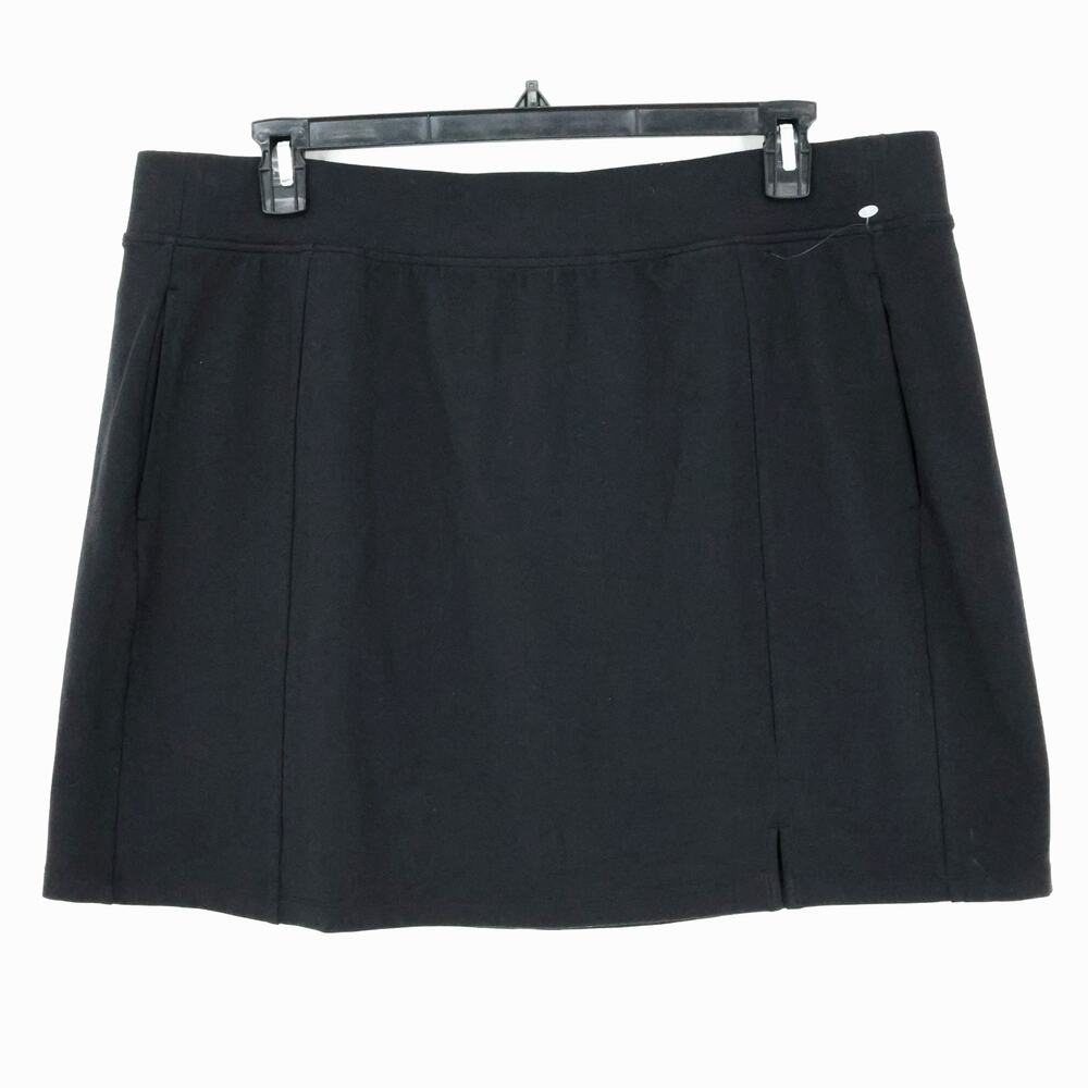 T by Talbots Skort Skirt Plus Size 2X Black Stretch Knit Pockets Gym Tennis Golf